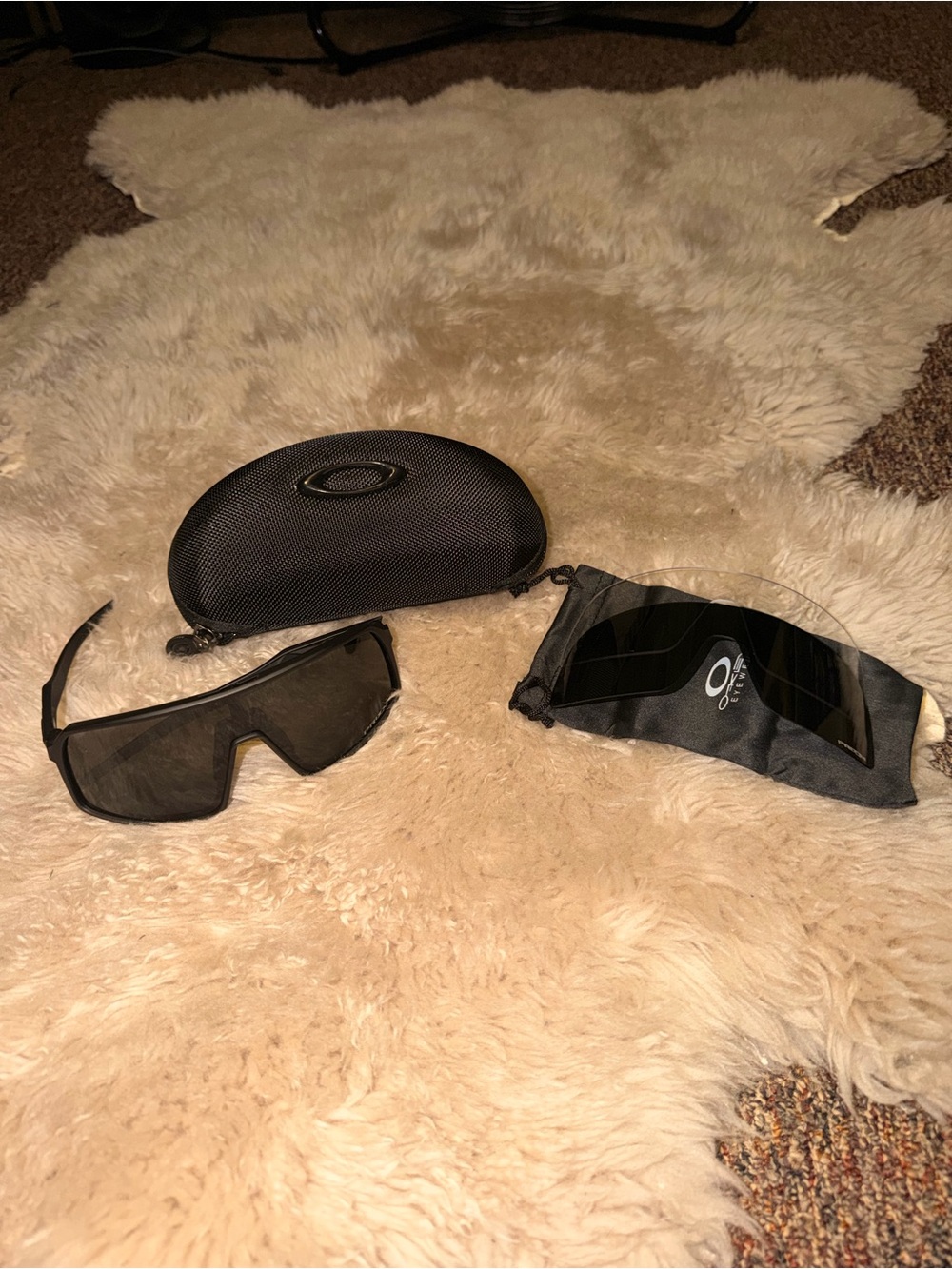 Oakley Black VR/AR Replacement Lenses with Hard Case and Soft Pouch